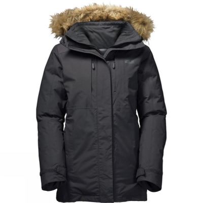 Parka Jack Wolfskin Newfoundland Mujer - Negras - Chile DRB025379